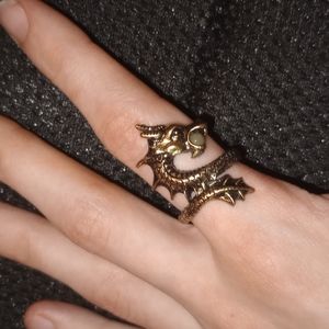 Gold Dragon Ring Crystal in Mouth